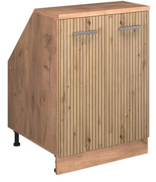 Vicco Küchenschrank für Dachschrägen R-Line, Artisan-Eiche, 60 cm mit 2 Türen, Schrankkorpus 60 cm Tiefe, zur freien Kombination innerhalb modularer Küchensysteme