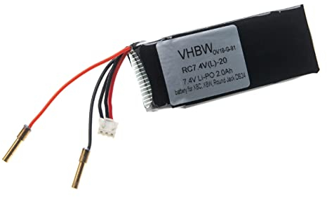 vhbw Akku kompatibel mit Syma Round Jack DS24, X8C, X8G, X8HC, X8HG, X8HW, T70CW, X8 Drohne Multicopter Quadrocopter (2000 mAh, 7,4 V, Li-Polymer)