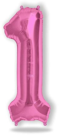 FUNXGO® folienballon 1 rosa - Riesenzahl Ballons 100 cm - 1 geburtstag luftballon - luftballon zahl 1 - Ballon 1 Deko zum Geburtstag, Hochzeit, Jubiläum oder Fest, Party Dekoration - ballon rosa 1