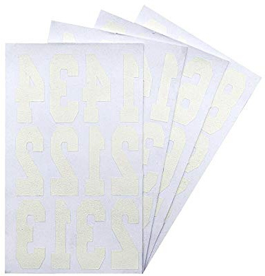 Magfok Iron on Numbers White 3 Inch Transfer, 4 Sheet