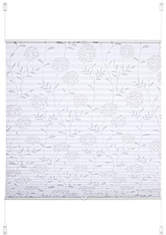 JalousieCrew Klemmfix Plissee Ausbrenner Weiss - Breite 40 bis 120 cm, Länge 130 cm und 210 cm - Klemm - Rollo ohne zu Bohren (50 x 130 cm)