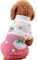 CHBORCHICEN Hundepullover mit Rollkragen, klassisch, warm, für den Winter, Erdbeere und Herz, Rosa, Größe M