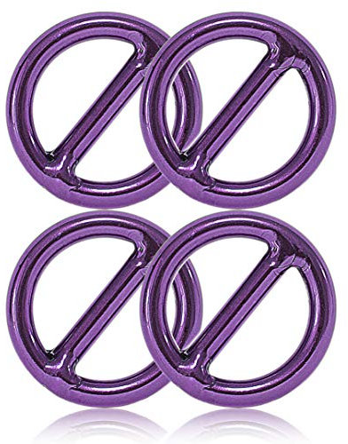 Ganzoo O-Ring mit Steg Metall für Hunde-Leine, 20 mm Innen-Durchmesser, 4 Stück, Stegring, legierter Stahl, Nicht rostend, Rund-Ringe für Paracord 550 Halsband, Handtasche, Basteln, Farbe Violett