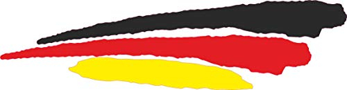 Indigos UG Aufkleber Fahne Deutschland - Germany - 3 Streifen - 200x51 mm - Heckscheibe - Heckscheiben Aufkleber - Sticker - Tuning Boot Auto Laptop