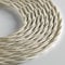 Klartext - Cable textil trenzado Bella Époque para instalación eléctrica vintage, 3 x 1,5 mm, marfil, 3 m.