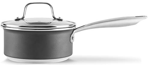 Hairy Bikers CKW2090 Forged, Eclipse Titanium Non-Stick Coating, Lidded 3.3mm Gauge Saucepan with Riveted Secure Handle, Induction Hob Suitable, Aluminium, 18cm Sauce Pan