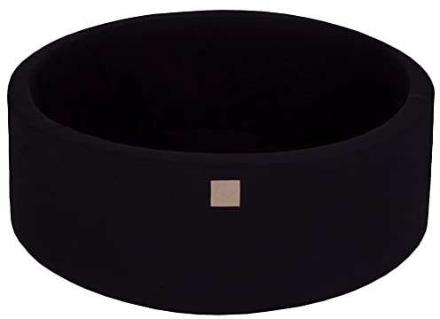 MEOWBABY Piscine à balles pour bébé – Fosses a Boules 90x30cm pour Enfants – Piscine a Balle en Coton Enfant, Noir