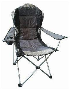 Redwood BB-FC173 Padded High Back Canvas Camping Chair - Grey