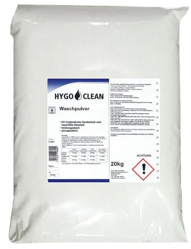 1 Stück Hygoclean Waschpulver, weiß, Gewicht: 20kg, Waschpulver, Vollwaschmittel, Waschmittel