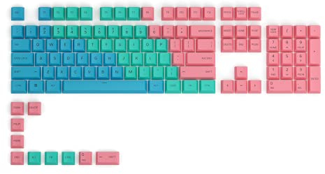 Glorious Gaming 115x GPBT-Keycaps - Cherry-Profil, äußerst widerstandsfähiger PBT-Kunststoff, optisch EIN Blickfang, überragende Akustik, Originalschrift, US Layout - Pastell