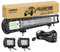 RIGIDON 23 Zoll 58 cm 324W led lichtbalken mit 12V kabelbaum und 2 pcs 4 zoll 36W strahler spot arbeitsscheinwerfer bar für SUV Offroad ATV UTV Traktor LKW 4x4 Auto, 6000K Weiß led scheinwerfer