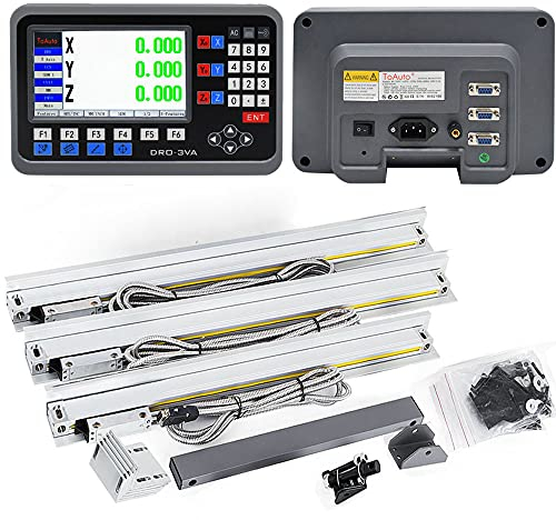 FASTTOBUY 3 Achsen Digitalanzeige-Kit 8 10 14 DRO mit 3-Achsen Linearmaßstab 200mm+250mm+350mm für Mühle, Bohrmaschine, EDM (Effektiver Hub: 200mm+250mm+350mm)