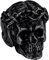 FaithHeart schwarz herren männer Fingerring in Größe 62 Punk Retro Siegelring Vintage Totenkopf mit Dornenkrone Ring Partnerring Freundschaftsring für Paar Pärchen