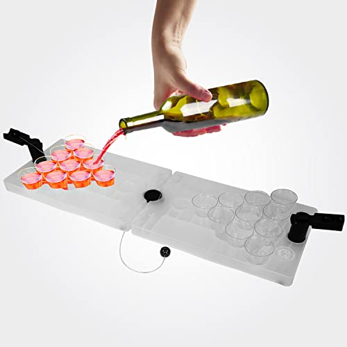 SHOTPONG Espansione ideale per gli amanti della birra pong. Mini Beer Pong ideale per feste, festival come regalo o per il pre-ricottura, set per brevi con 20 bicchieri Redcups Shot Pong (bianco)