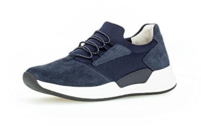Gabor Damen Low-Top Sneaker, Frauen Halbschuhe,Wechselfußbett,Strassenschuhe,Sportschuhe,Freizeitschuhe,Turnschuhe,Marine,37 EU / 4 UK