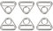 sourcing map 6 Stück D Ringe Metall Dreieck Schnalle Versteller 0,98 D Ringe 25mm Triangel Schnallen Taschenzubehör für Taschen DIY Handtasche Geldbörse, Silberton