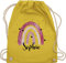 Turnbeutel Rucksack - Boho Regenbogen I Boho Rainbow - Unisize - Gelb - kindergarten beutel kindergartenbeutel name kita turnsack stoffbeutel schule personalisierte wäschebeutel für kinder