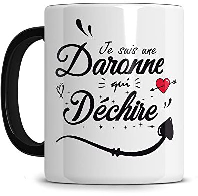 L'épicerie Chérie Mug Fête des Mères - Daronne Qui Déchire - Cadeau Maman Super - Anniversaire Femme - Céramique 330ml (Daronne)