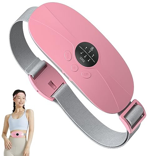 kissleaf Protable Heating Pad for Period Cramps,Cordless Menstrual Heating Pad with 3 Heat Levels and 3 Vibration Massage Modes, for Period Pain,Best Gifts for Her, Women and Girl (Pink)