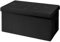 BRIAN & DANY Ottoman Storage Box Velvet Foldable Storage Ottoman Bench with Highly Elastic Sponge Filling for Living Room, 80 x 40 x 40 cm, Black