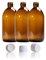 AQUAPURELIFE Pack 3 o 5 Botellas Cristal Ámbar | Tapón Dosificador | Especial para cosmetica +Farmacia+Liquidos (500ml, pack3)