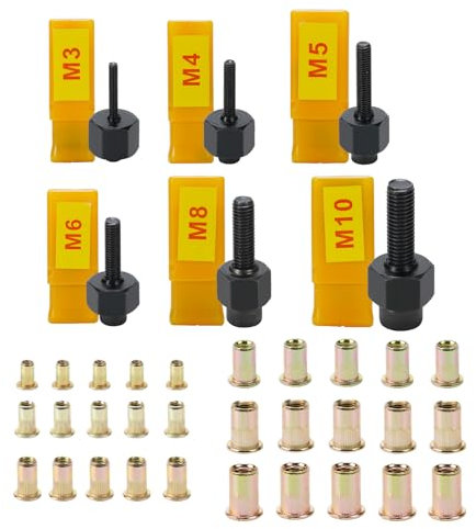 HIFESON remachadora de tuercas o roscas remache remachadora tuercas remachadora Pistola remachadora de mano, herramienta de instalación sencilla, accesorio para tuercas M3, M4, M5, M6, M8, M10