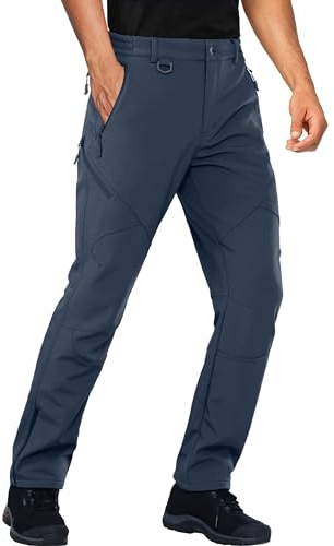 Stlight Herren-Schneehose, Skihose, wasserdicht, isoliert, Winterhose für Herren, Wandern, Snowboarden, Softshell-Hose mit Fleece gefüttert, Denimblau, 30 W/30 L