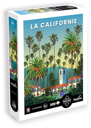 Calypto 3907311 Kalifornien, 500 Teile Puzzle mit Soft-Touch, farbenfrohes Puzzlemotiv mit samtiger Oberfläche inkl. Puzzleposter, für Erwachsene und Kinder ab 8 Jahren, Grafikpuzzle, Amerika, USA