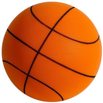 Zeiayuas Ballon de Basket Silencieux Basket Dribbling en Intérieur Mini Balle de Jouet Éducatif Basketball Game Gadget Toy Léger Et Silencieux Home Decor for Basketball Lovers (Orange, 24cm)