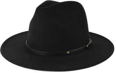 Zylioo Panama Hut für Herren Filz Größe S-M, Fedora Hut mit breiter Krempe Größe 57, Winter Klassischer Jazz Cap
