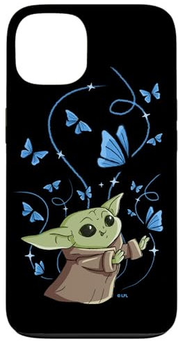 Hülle für iPhone 13 Star Wars The Mandalorian Das Kind mit blauen Schmetterlingen