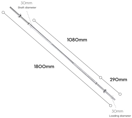 wuuhoo® Langhantelstange Rocco - 120cm / 150cm / 160cm / 180cm / 200cm Hantelstange 30mm, Stahl verchromte Hantel mit Sternverschluss - Fitnessgerät für Zuhause, Kapazität 150 kg 180 cm