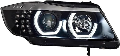 NSEMGG Auto Scheinwerfer-Komplettsets für-BMW E90 LED-Scheinwerfer 2005–2012 320i 318i 323i 325i E90, Hauptscheinwerfer Autoscheinwerfer Montage ZubehöR