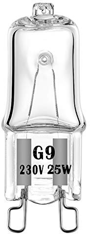 EKSAVE 8 x G9 Halogen Oven Bulbs 25W 230V for Oven and Microwave Oven Cooker Bulb Wax Melt 370lm 300 Degree C Heat Tolerant Light Bulbs