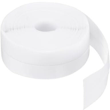 PATIKIL Ruban d'Étanchéité en Silicone de 8M/26Ft, pour Portes et Fenêtres, Bande Adhésive d'Étanchéité pour Maison, Fenêtre de Douche et Espace de Porte, Blanc (Largeur 35mm)