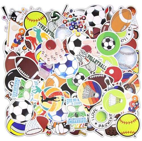 100 Stück Fußball Aufkleber, Sticker Set Für Mädchen, Jungs, Kinder, Bvb Aufkleber Für Vision, Board, Laptop, Fotoalbum, Fahrrad, Book, Kofferaufkleber, Auto, Kühlschrank (Mixed ball)