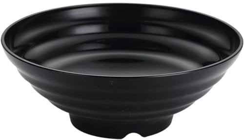 Ericetion Ramen Bowl Plastic Large Japanese Style Noodle Soup Bowls for Ramen, Pho, Noodles, Asian Dishes Black