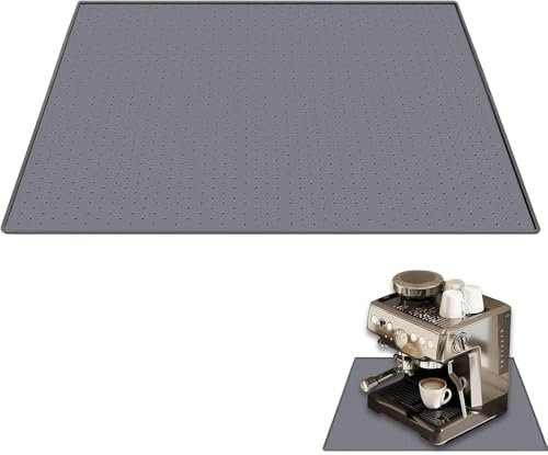 Tappetino per macchina da caffè STOUCLA, tappetino in silicone per macchina da caffè, tappetino in silicone con superficie granulosa, grigio, 48 x 30 cm
