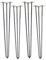 4 Stück Haarnadelbeine Industrial Look Baustahloptik Rohstahl klar lackiert 710 mm 3 Streben Hairpin Legs Tischbeine für Esstische und Barhocker Stützfuß von SO-TECH®