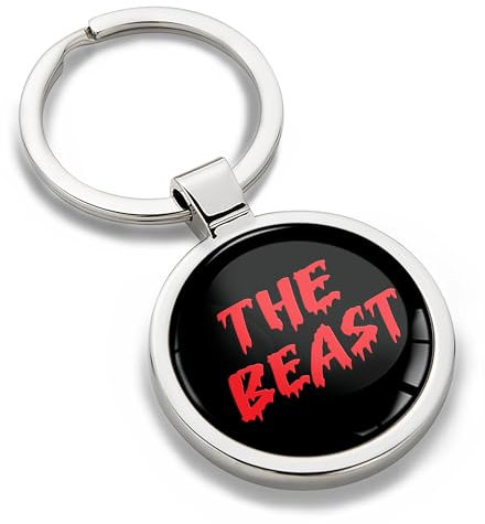 Biomar Labs Schlüsselanhänger, Metall-Schlüsselanhänger, Autoschlüssel, mit Geschenkbox, Edelstahl, für Männer und Frauen Schmuck Zubehör für Handtasche - Beast Schwarz Rot KK 269