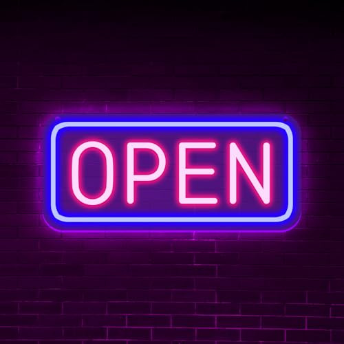Open Neon Sign LED Sign Open Neon Signs for Wall Decor Open Neon Light Sign Light Up Sign for Bar Restaurant Hotel Coffee Shops Club Decor 5V