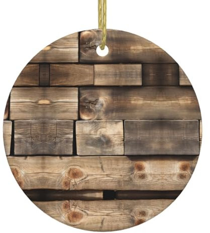Planks verwitterter alter Look, Weihnachtsschmuck, hängende Baumschmuck, gebeizte Keramik, Geschenke für Frauen