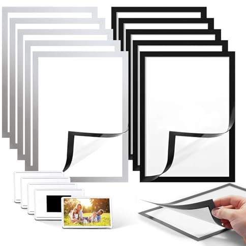 Siyrdxcbt 15 Pz A5 Autoadhesivo Marco Magnetico de PVC Imanes Personalizados Nevera Imanes Nevera Personalizados Foto Iman Nevera para Documentos Sustitución Carteles Pintura de Diamantes Certificados