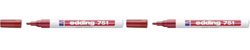 edding 750 Lackmarker - rot - 1 Stift - Rundspitze 2-4 mm - Lackstift zur Markierung und Beschriftung von Metall, Glas, Stein oder Kunststoff - hitzebeständig, permanent, wisch- und wasserfest