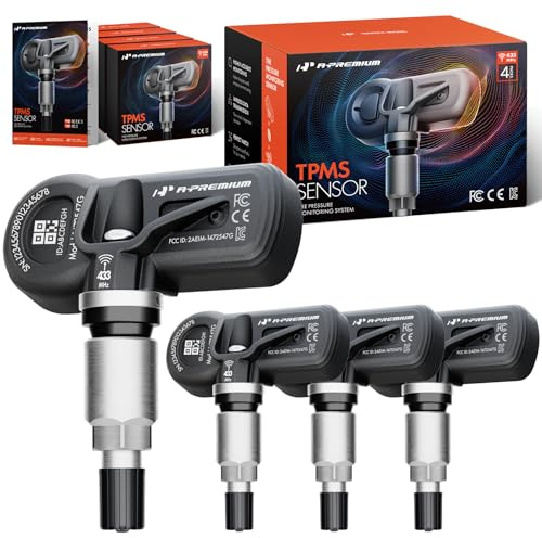 A-Premium Reifendruckkontrollsensor aus Metall, 433 MHz, kompatibel mit Ram 1500 2019–2024 & Dodge Ram 1500 2019–2024, 4er-Pack, ersetzt 68293199AA