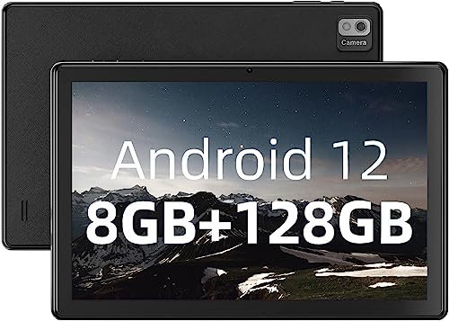 Liuord 10.1 Zoll Tablet 8GB RAM 128GB ROM Touch Screen Android 13 Tablet with IPS HD Telephoto 5MP + 8MP Bluetooth 5.0 WiFi 5G Battery 6000mAh (Schwarz)