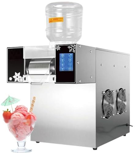 Macchina per ghiaccio tritato elettrica automatica commerciale, macchina per ghiaccio a fiocchi di neve, tritaghiaccio, 60-180 kg/giorno, raffreddamento ad aria,A-1200W