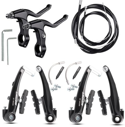 wocemo Freni Bicicletta Leve Freno Bici per la Maggior Parte delle Biciclette, Bici da Strada, MTB, BMX Freno V Brake Anteriore e Posteriore Set Freno Universale, Completo Set Freni per Mountain Bike