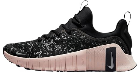 Nike Women's Free Metcon 6 Se Cross Trainer, Black/Metallic Silver/Silt Red, 3.5 UK