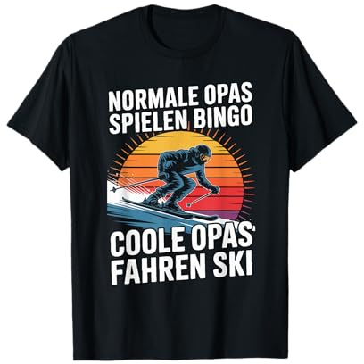 Normale Opas Spielen Bingo Coole Opas Fahren Ski T-Shirt